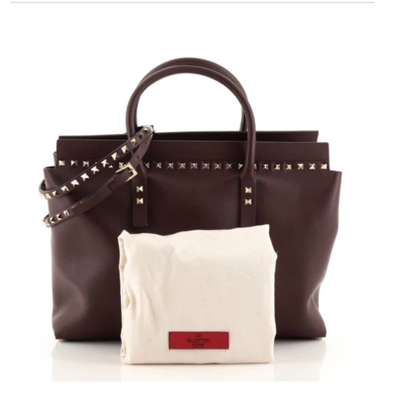 Valentino Garavani Rockstud Convertible Top Handle Bag Leather Large - Picture 2 of 5